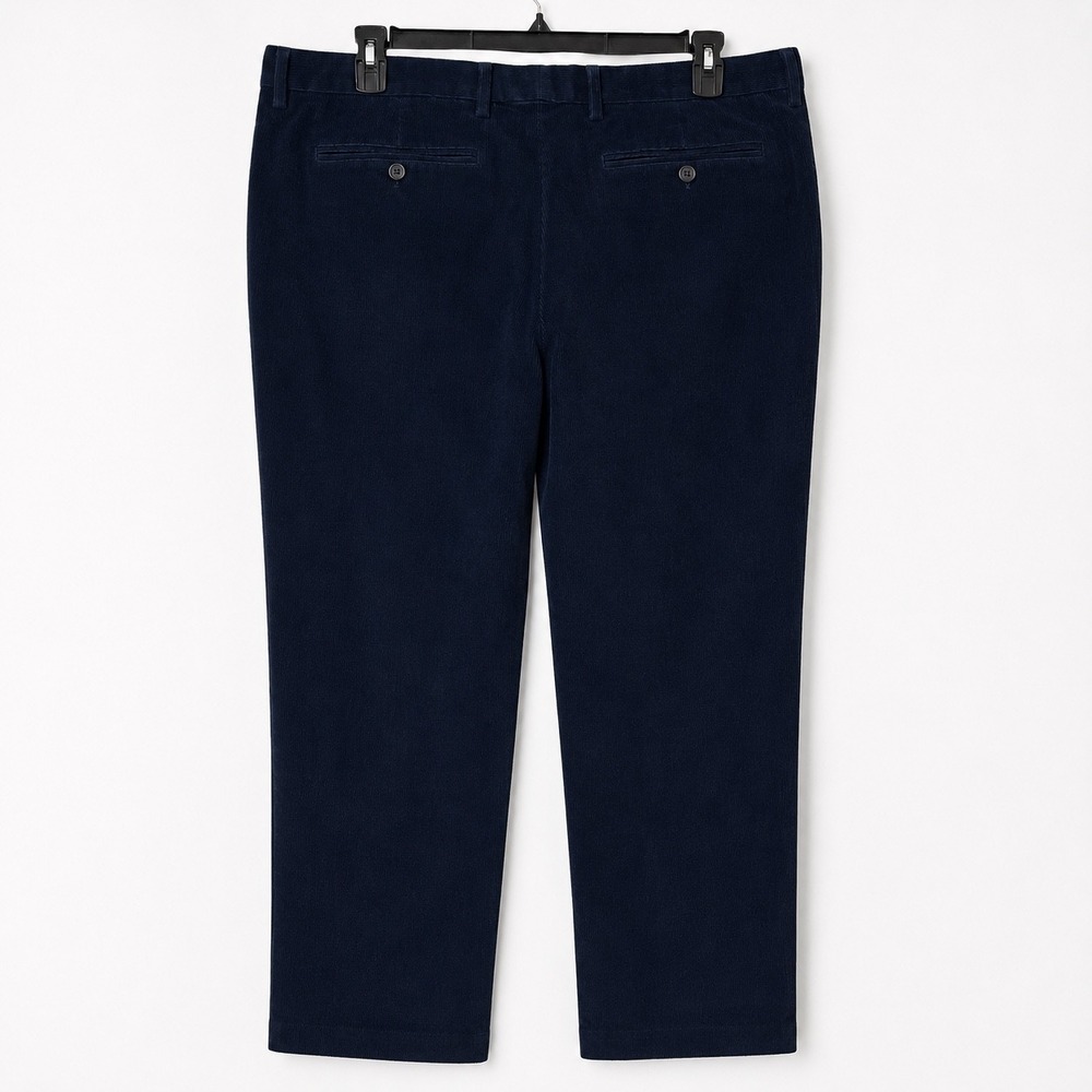 Lands End Mens 40 Traditional Fit Corduroy Pants Navy Blue Flat Front Straight - Picture 2 of 6